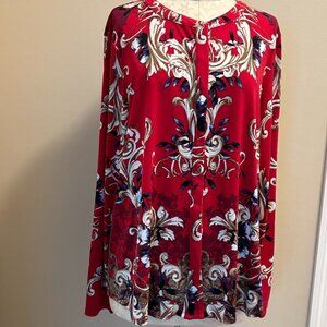 Dana Buchman Button Down Knit Blouse - Holiday or Office Attire